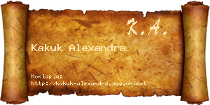 Kakuk Alexandra névjegykártya